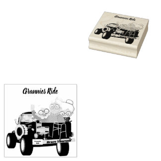 Grannies Ride Brace Yourself Rubber Stamp Rubberstempel