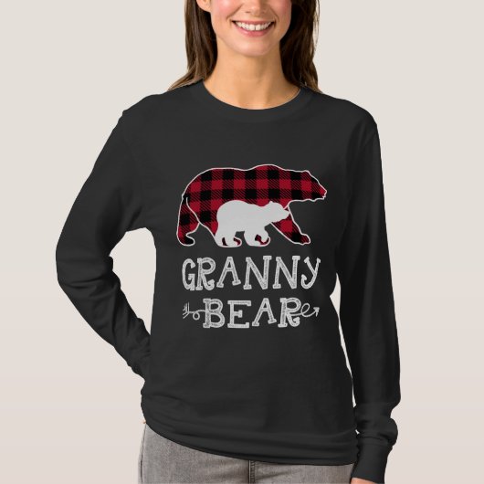 Granny Beer Kerstmis Pajama Red Pset Buffalo Fam T-shirt (Voorkant)