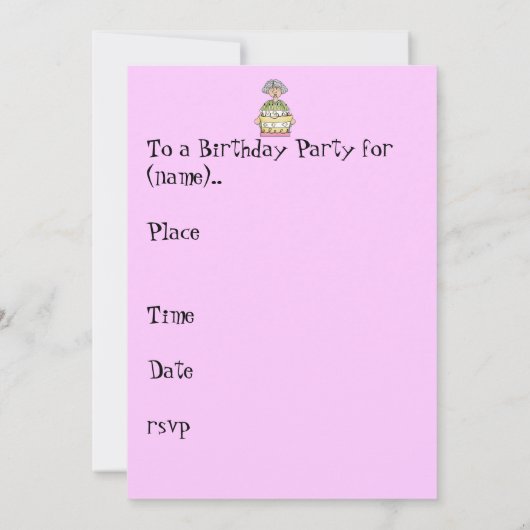 Granny Cake verjaardagsuitnodiging Kaart (Achterkant)