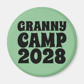 Granny Camp Retro Groene tekst Magneet (Voorkant)