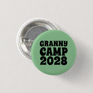 Granny Camp Retro Groene tekst Ronde Button 3,2 Cm