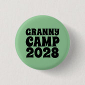 Granny Camp Retro Groene tekst Ronde Button 3,2 Cm (Voorkant)