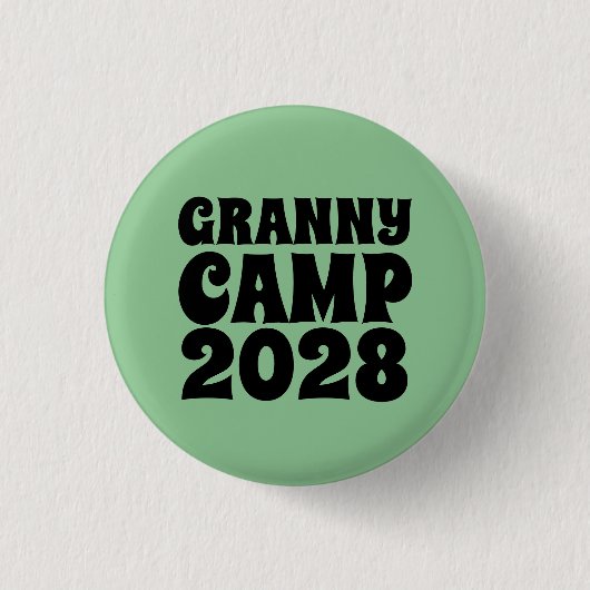 Granny Camp Retro Groene tekst Ronde Button 3,2 Cm (Voorkant)