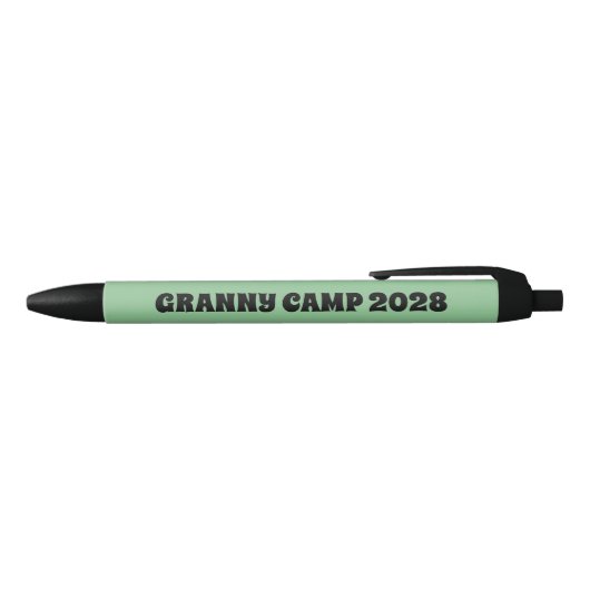 Granny Camp Retro Groene tekst Zwarte Inkt Pen (Bovenkant)