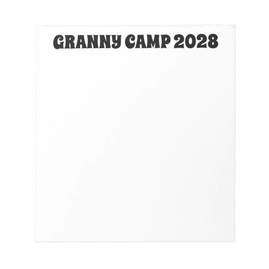 Granny Camp Retro Tekst Notitieblok (Voorkant)