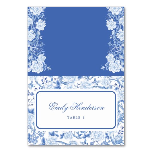 Granny Chic Chinoiserie Trouwtafel Plaats Kaarten (Voorkant)