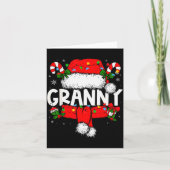 Granny Christmas Pajama Santa Claus Family Matchin Kaart (Voorkant)