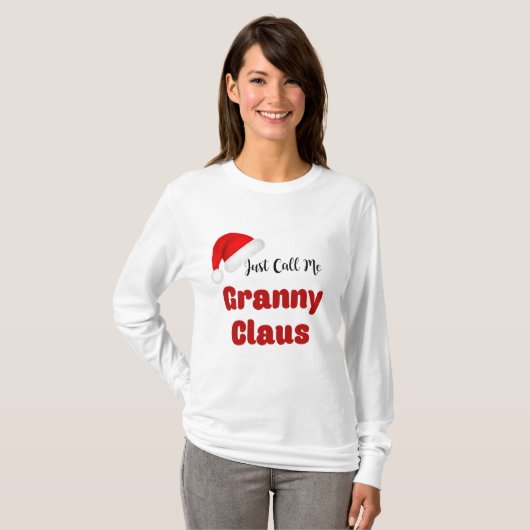 Granny Claus Kerstmis T-shirt (Voorkant volledig)
