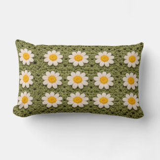 Granny Daisy Aestethic Croche Pattern Floral Retro Kussen