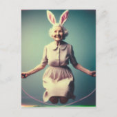 Granny Easter Bunny Springtouw Briefkaart (Voorkant)