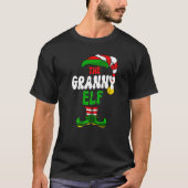 Granny Elf Pajama Matching Group Kerstfeestdag T-shirt (Voorkant)