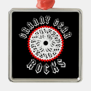 Granny Gear Rocks Cycling Metalen Ornament