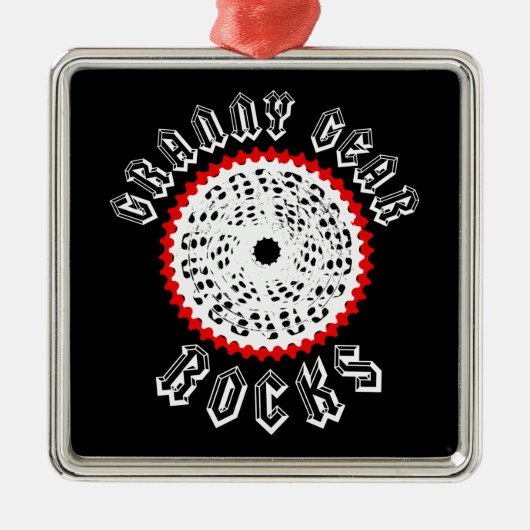 Granny Gear Rocks Cycling Metalen Ornament (Voorkant)