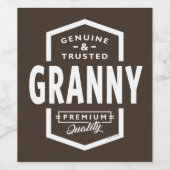 Granny Genuine Wijn Etiket (Enkel label)