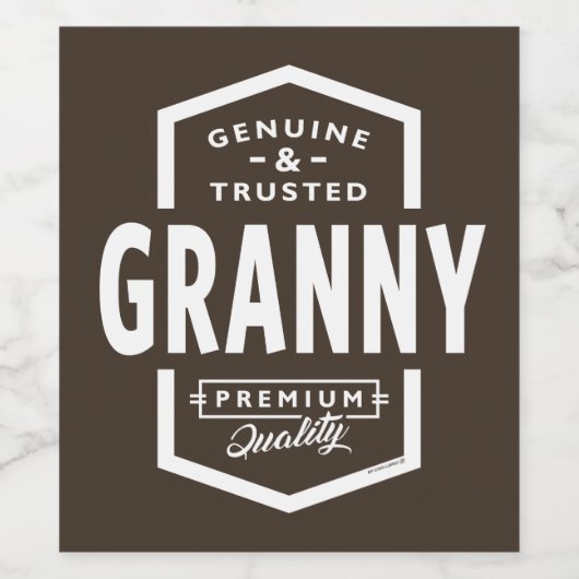 Granny Genuine Wijn Etiket (Enkel label)