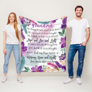 Granny Gift, Custom Grandma Blanket, op maat gemaa Fleece Deken