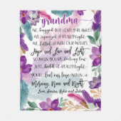Granny Gift, Custom Grandma Blanket, op maat gemaa Fleece Deken (Voorkant)