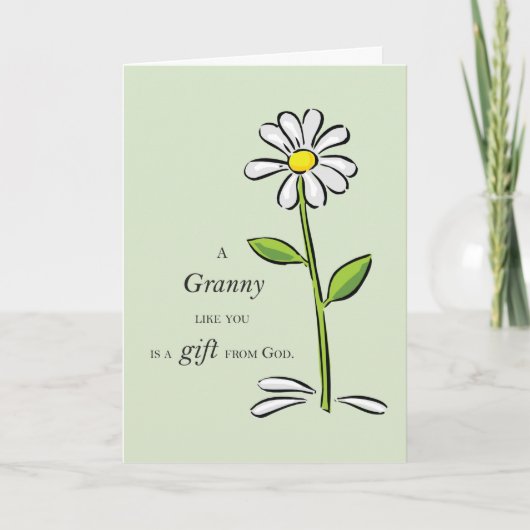 Granny Gift van God Daisy Religieuze Grootouders Kaart (Voorkant)