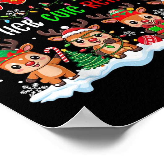 Granny houdt van haar Schattigee rendieren Xmas Gr Poster (Hoek)