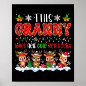 Granny houdt van haar Schattigee rendieren Xmas Gr Poster (Voorkant)