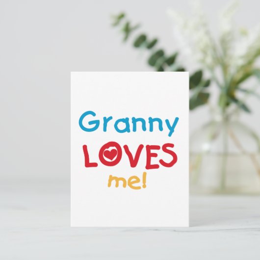 Granny houdt van me Tshirts en cadeautjes Briefkaart (Staand voorkant)