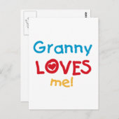 Granny houdt van me Tshirts en cadeautjes Briefkaart (Voorkant / Achterkant)