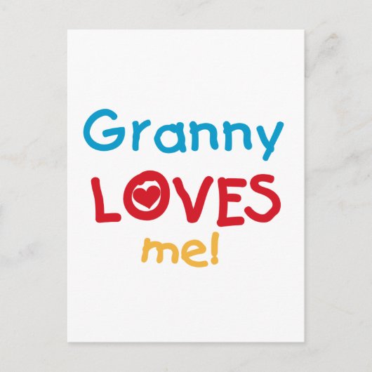 Granny houdt van me Tshirts en cadeautjes Briefkaart (Voorkant)