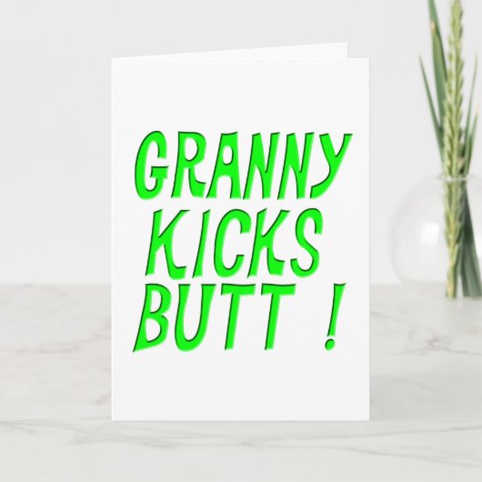 Granny Kicks Butt! Wenskaart Kaart (Voorkant)
