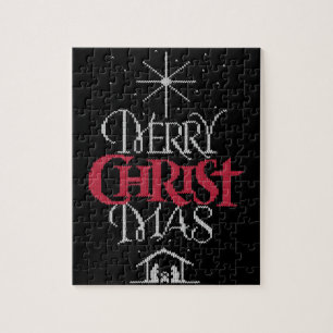 Granny Knit Religieuze Christelijk - Vrolijk kerst Legpuzzel