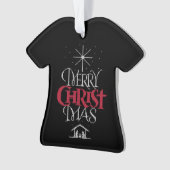 Granny Knit Religieuze Ugly Merry KerstSweater Ornament (voorkant)