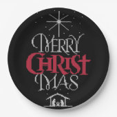 Granny Knit Religieuze Ugly Merry KerstSweater Papieren Bordje (Voorkant)