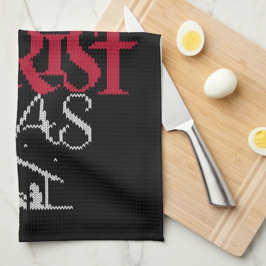 Granny Knit Religieuze Ugly Merry KerstSweater Theedoek (Quarter Fold)