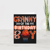 Granny Of The Birthday Boy Basketball Lover Matchi Kaart (Voorkant)