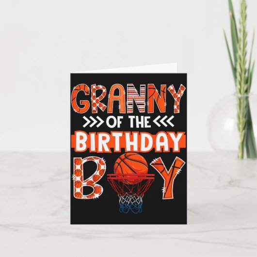 Granny Of The Birthday Boy Basketball Lover Matchi Kaart (Voorkant)