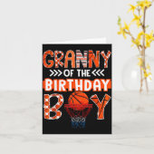 Granny Of The Birthday Boy Basketball Lover Matchi Kaart (Gele Bloem)