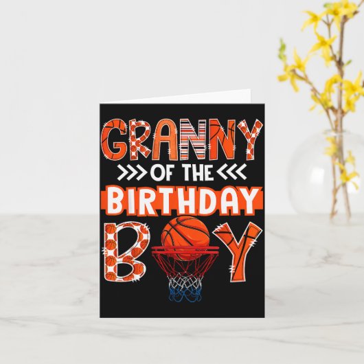 Granny Of The Birthday Boy Basketball Lover Matchi Kaart (Gele Bloem)