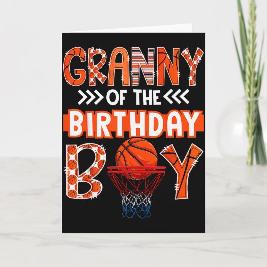 Granny Of The Birthday Boy Basketball Lover Matchi Kaart (Voorkant)