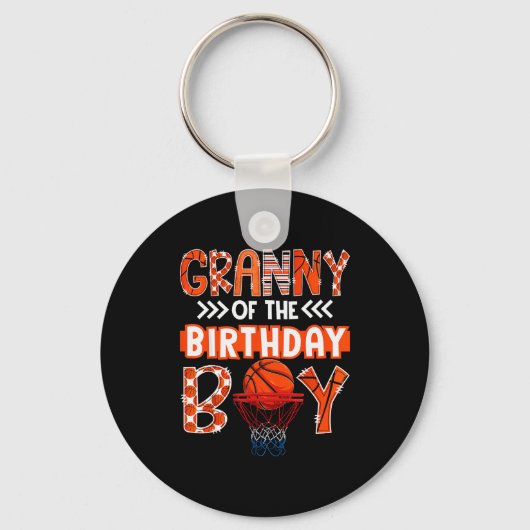 Granny Of The Birthday Boy Basketball Lover Matchi Sleutelhanger (Voorkant)