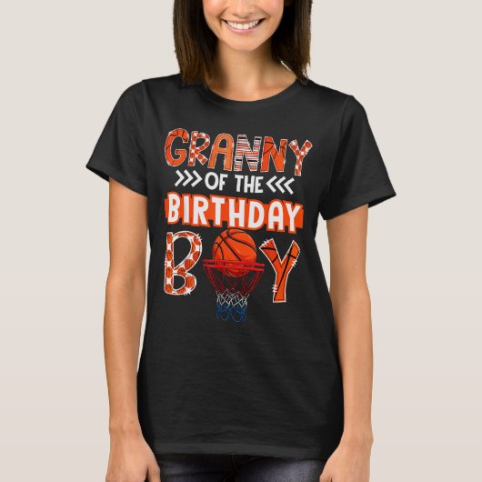 Granny Of The Birthday Boy Basketball Lover Matchi T-shirt (Voorkant)