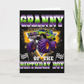 Granny Of The Birthday Boy Monster Truck Birthday  Kaart (Voorkant)