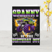 Granny Of The Birthday Boy Monster Truck Birthday  Kaart (Gele Bloem)