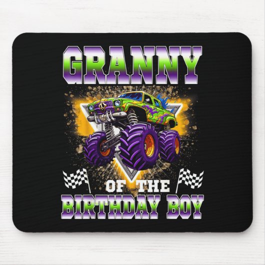 Granny Of The Birthday Boy Monster Truck Birthday  Muismat (Voorkant)