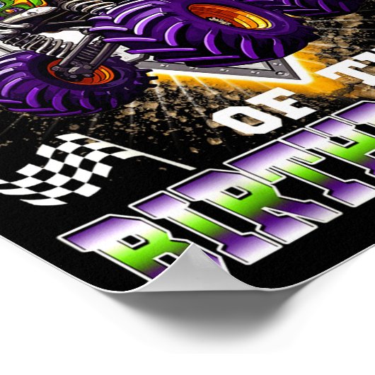 Granny Of The Birthday Boy Monster Truck Birthday  Poster (Hoek)