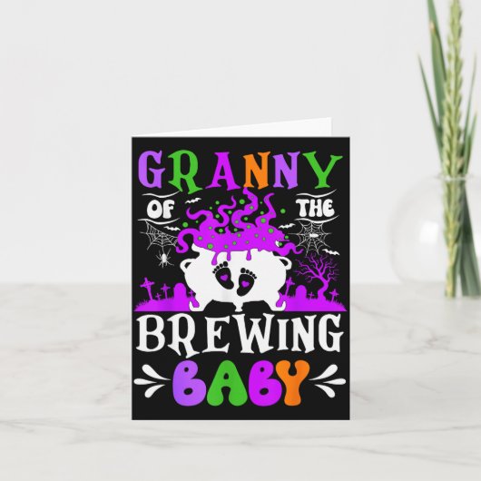 Granny Of The Brewing Baby Grandma To Be Halloween Kaart (Voorkant)