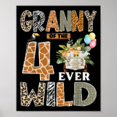 Granny Of The Four Ever Wild Safari 4th Birthday B Poster (Voorkant)
