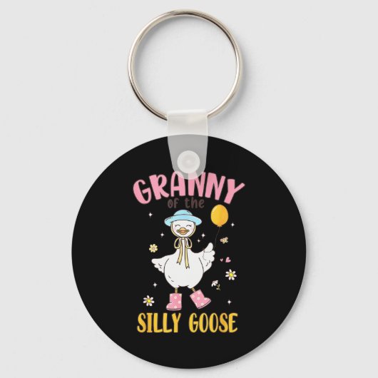 Granny Of The Silly Goose First Birthday Family Ma Sleutelhanger (Voorkant)