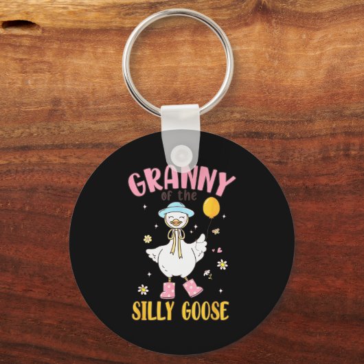 Granny Of The Silly Goose First Birthday Family Ma Sleutelhanger (Voorkant)