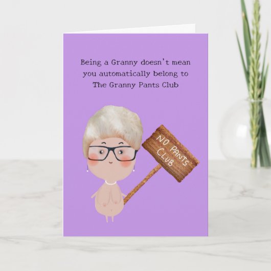Granny Pants Funny Birthday Kaart (Voorkant)