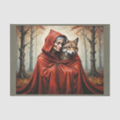 Granny rode rijmotorkap met de wolf tissuepapier (Voorkant)