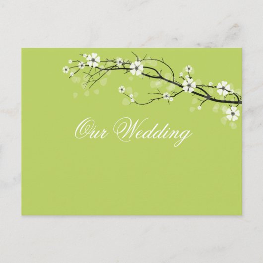 Granny Smith appelbloesems save date/DIY kleur Aankondigingskaart (Voorkant)